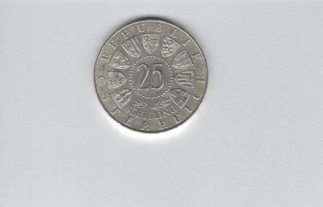  25 Schilling 1958 Carl Auer von Welsbach silber 10,4g fein Österreich Spittalgold9800 (4588/4)   
