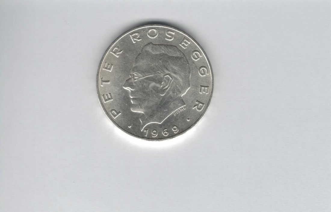  25 Schilling 1969 Peter Rosegger silber 10,4g fein Österreich 2. Rep Spittalgold9800 (4588/15)   