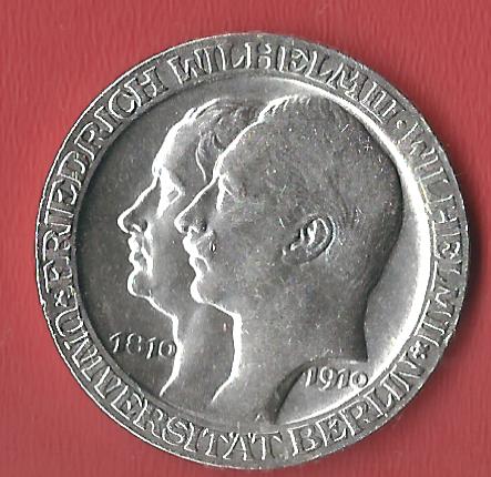  Preussen 3 Mark Uni Berlin 1910 Koblenzer Muenzen Studio Münzankauf Koblenz Frank Maurer AL542   