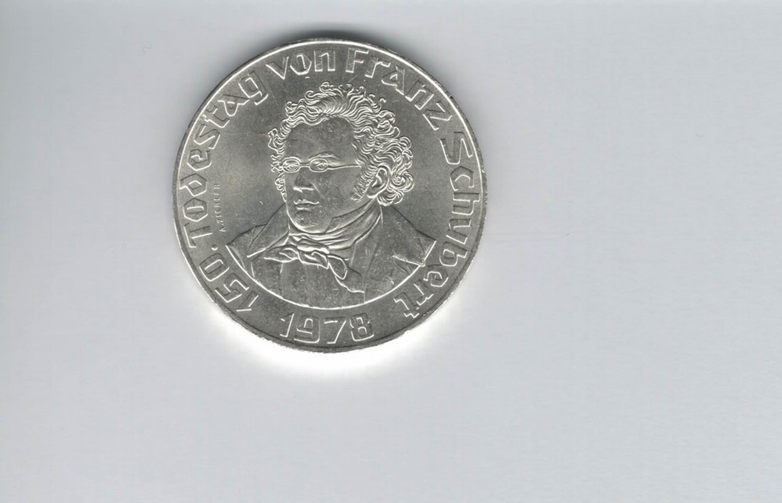  50 Schilling 1978 Franz Schubert silber 12,8g fein Österreich Spittalgold9800 (4504/5)   