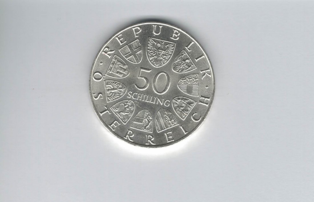  50 Schilling 1978 Franz Schubert silber 12,8g fein Österreich Spittalgold9800 (4504/5)   