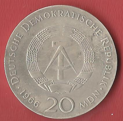  20 Mark DDR Leibniz 1966 Koblenzer Muenzen Studio Münzankauf Koblenz Frank Maurer AL546   
