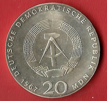  20 Mark DDR Humboldt 1967 Koblenzer Muenzen Studio Münzankauf Koblenz Frank Maurer AL547   
