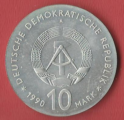  10 Mark DDR Fichte 1990 st Koblenzer Muenzen Studio Münzankauf Koblenz Frank Maurer AL548   