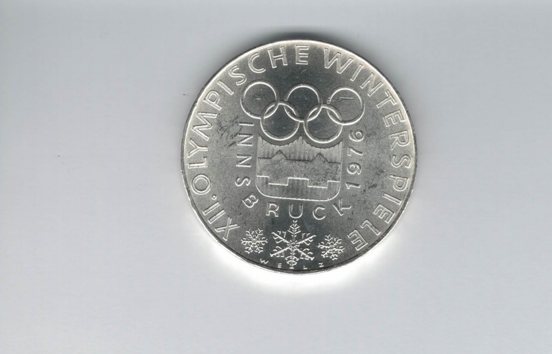 100 Schilling 1974 Olympische Winterspiele 1976 Innsbruck 15,36 Fein silber Österreich (01914/1)   