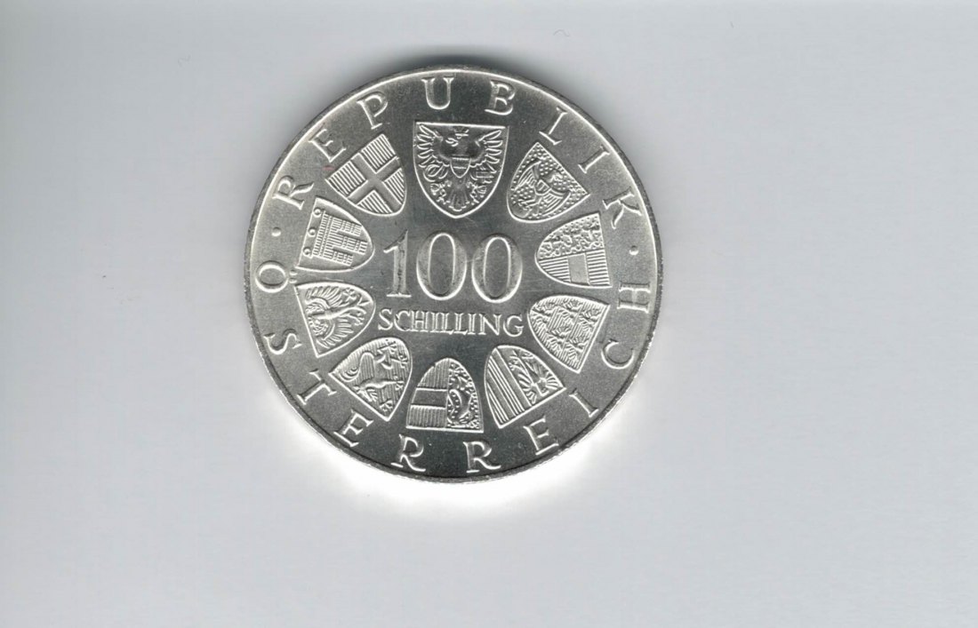  100 Schilling 1974 Olympische Winterspiele 1976 Innsbruck 15,36 Fein silber Österreich (01914/1)   