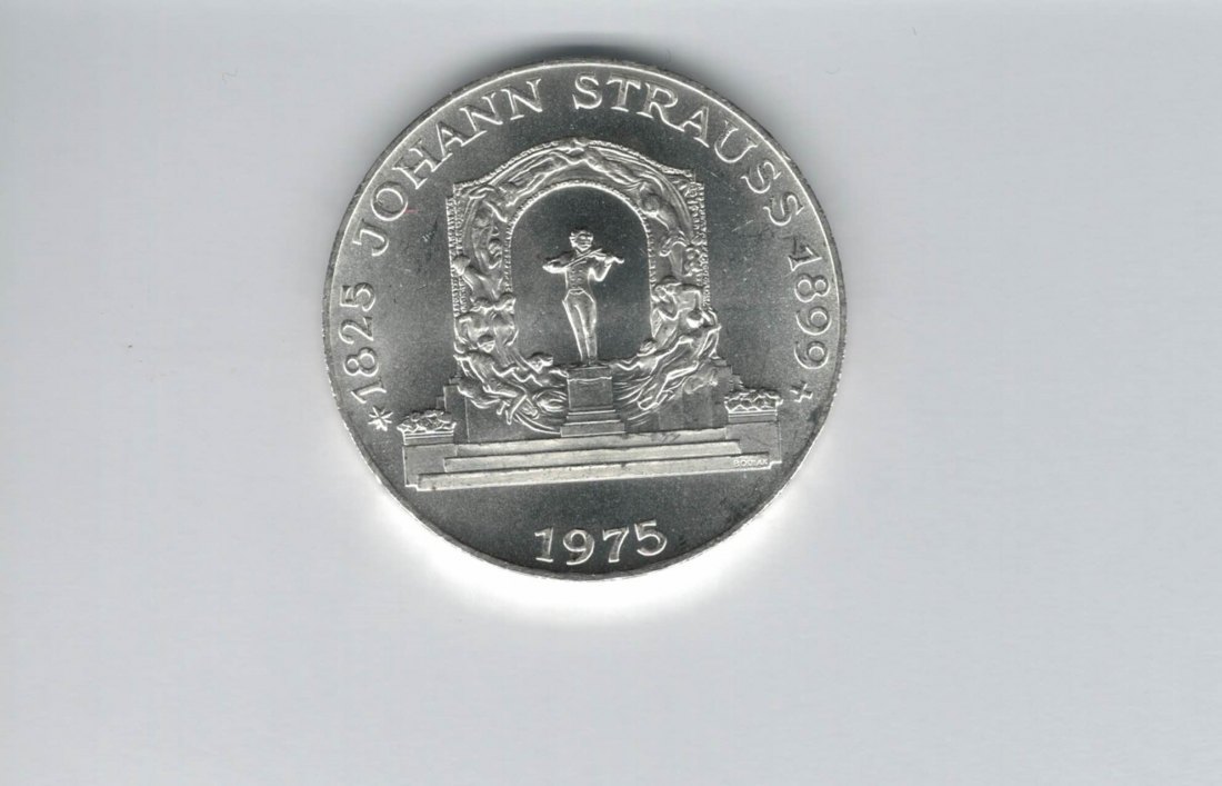  100 Schilling 1975 Johann Strauss silber 15,36g fein Österreich Spittalgold9800 (01914/2)   