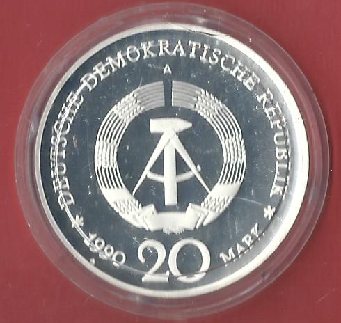  20 Mark DDR Brand.Tor 1990 PP Koblenzer Muenzen Studio Münzankauf Koblenz Frank Maurer AL551   