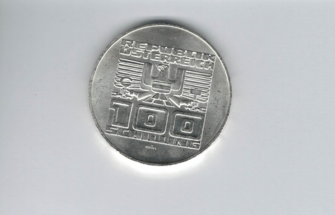  100 Schilling 1975 50 J. Schillingwährung silber 15,36g fein Österreich Spittalgold9800 (01914/4)   