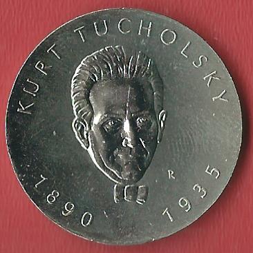  5 Mark DDR Tucholsky 1990 st Koblenzer Muenzen Studio Münzankauf Koblenz Frank Maurer AL552   