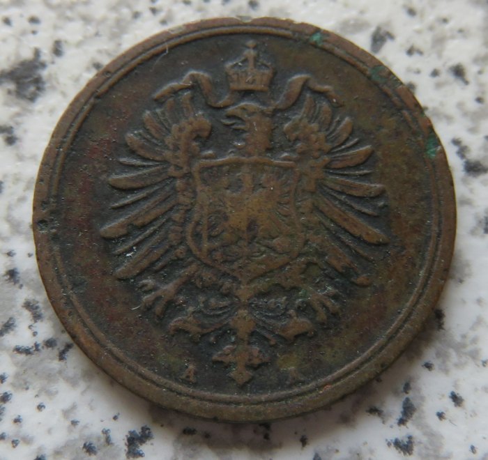  Kaiserreich 1 Pfennig 1874 A, Belegstück   