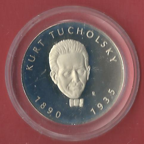  5 Mark DDR Tucholsky 1990 PP Koblenzer Muenzen Studio Münzankauf Koblenz Frank Maurer AL553   