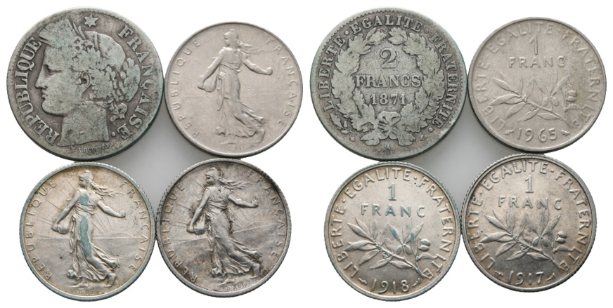  Ausland; Frankreich; Lot Kleinmünzen ( 4 Stück)   