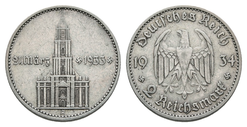  Drittes Reich; 2 Reichsmark 1934   