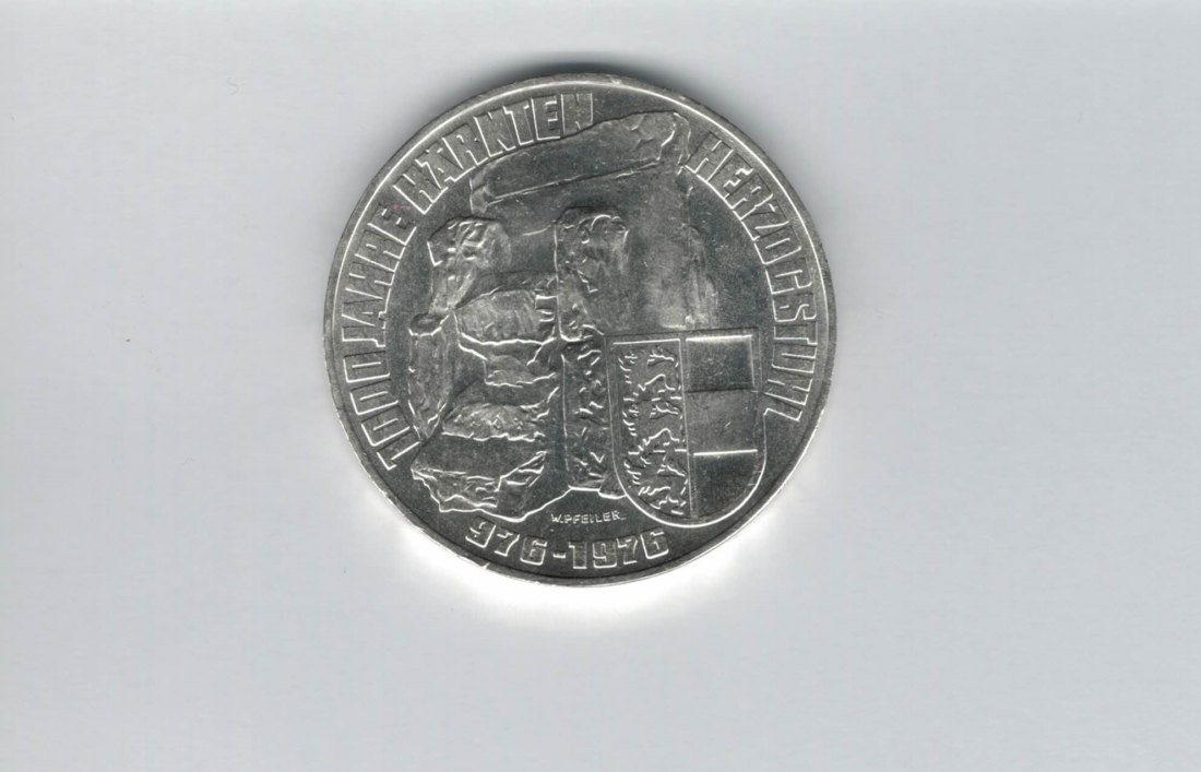 100 Schilling 1976 Kärnten Herzogstuhl 1000 Jahre 15,36g fein Ag Österreich Spittalgold9800 01914/12   