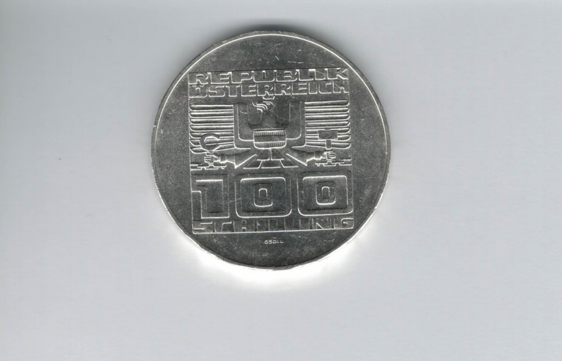  100 Schilling 1976 Kärnten Herzogstuhl 1000 Jahre 15,36g fein Ag Österreich Spittalgold9800 01914/12   