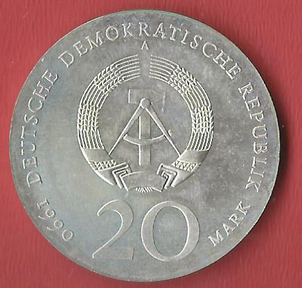  20 Mark DDR Schlüter 1990  Koblenzer Muenzen Studio Münzankauf Koblenz Frank Maurer AL554   