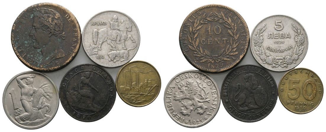  Ausland; Lot Kleinmünzen (5 Stück)   
