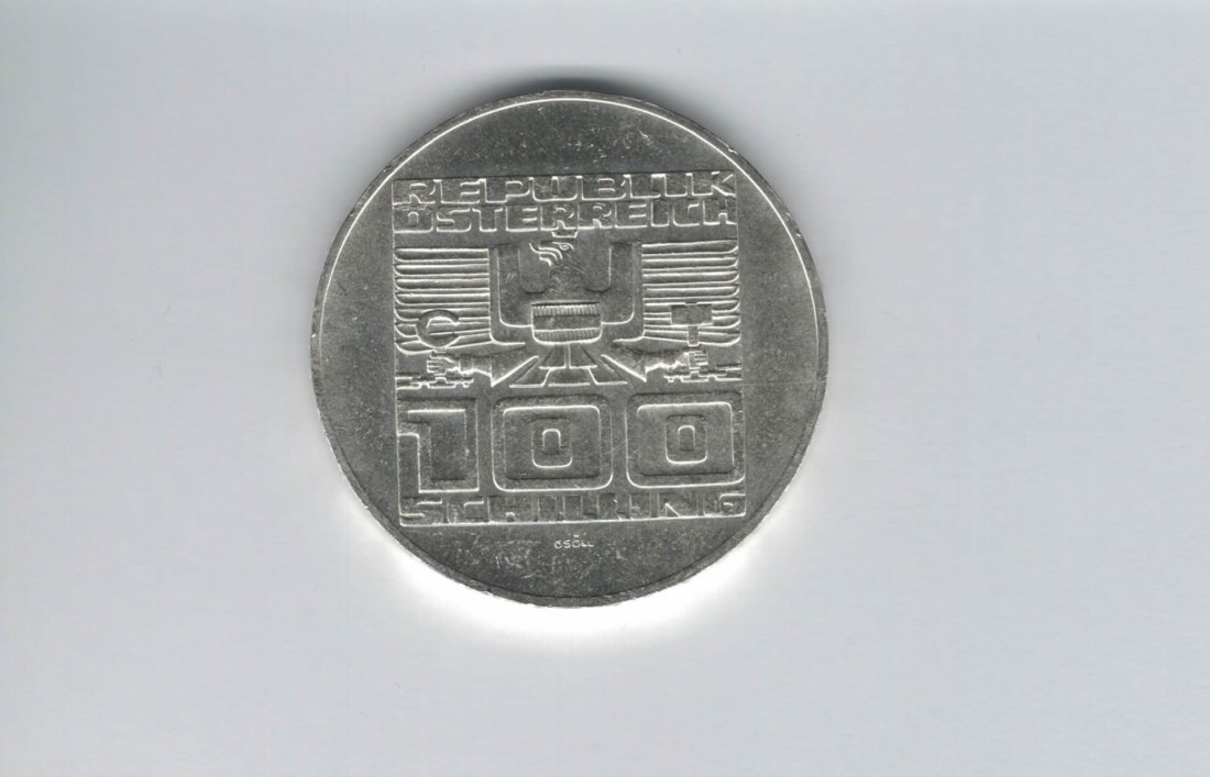  100 Schilling 1978 Stadt Gmunden Oberösterreich Ag 15,36g fein Österreich Spittalgold9800 (1914/17)   