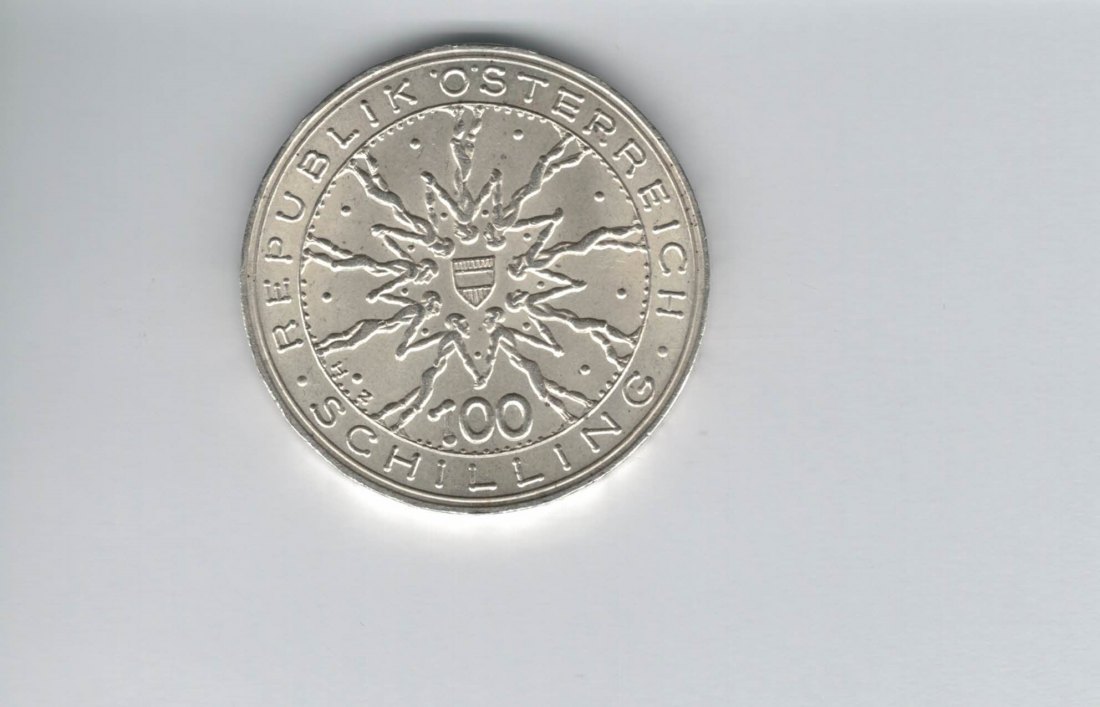  100 Schilling 1978 Schlacht Dürnkrut und Jedenspeigen Ag 15,36g Österreich Spittalgold9800 (1914/18   