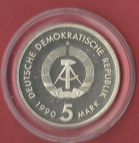  5 Mark DDR Postwesen 1990 PP  Koblenzer Muenzen Studio Münzankauf Koblenz Frank Maurer AL557   