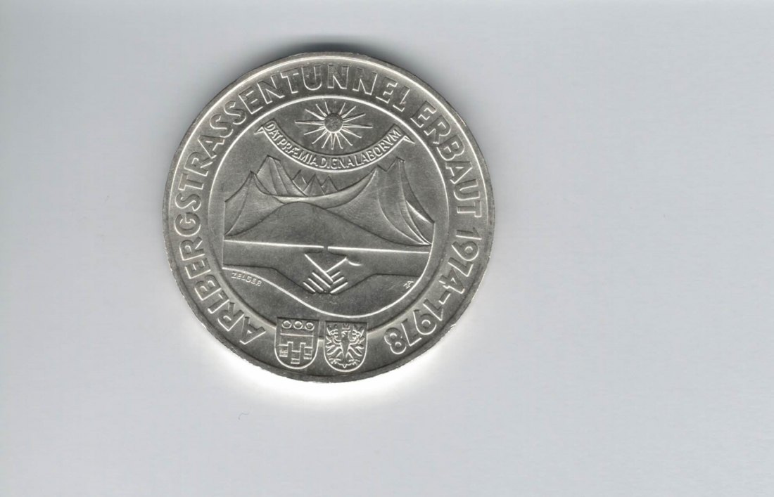  100 Schilling 1978 Arlberg Straßentunnel silber/15,36g fein Österreich Spittalgold9800(01914/20)   