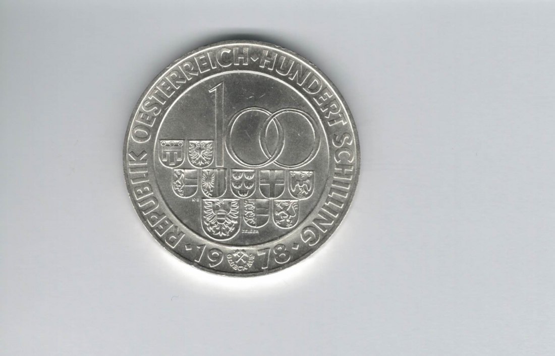  100 Schilling 1978 Arlberg Straßentunnel silber/15,36g fein Österreich Spittalgold9800(01914/20)   
