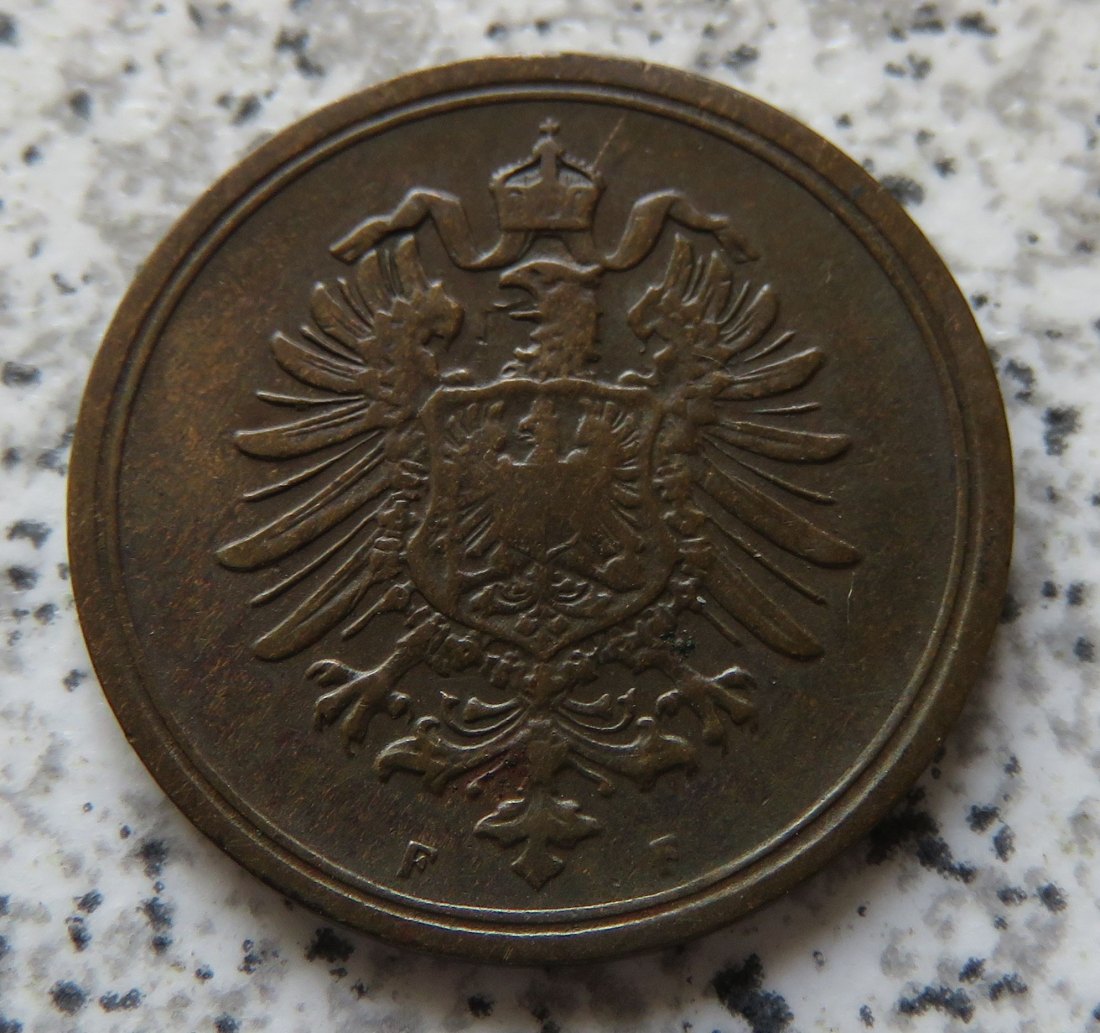  Kaiserreich 1 Pfennig 1889 F, besser   