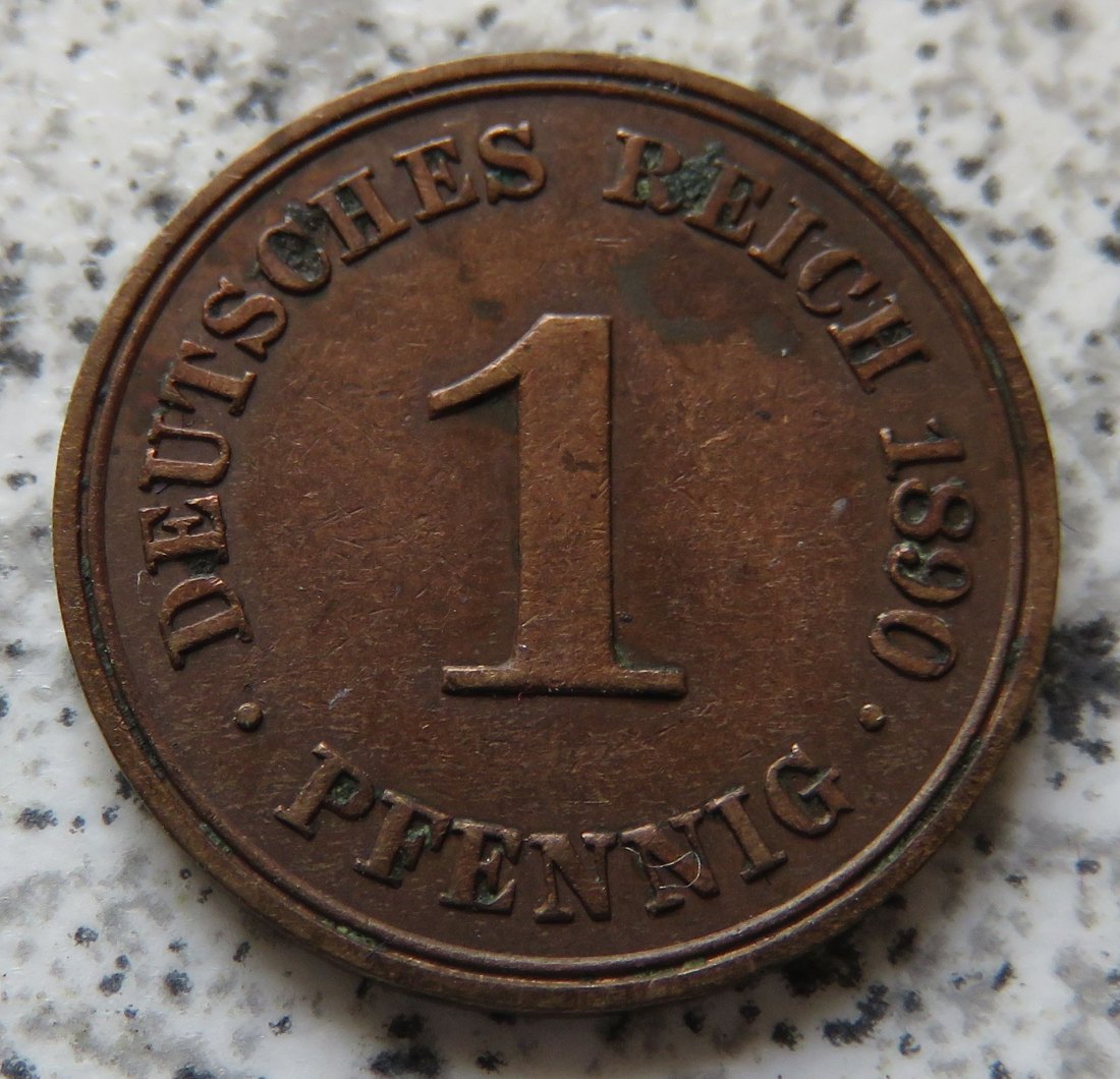  Kaiserreich 1 Pfennig 1890 A, besser   