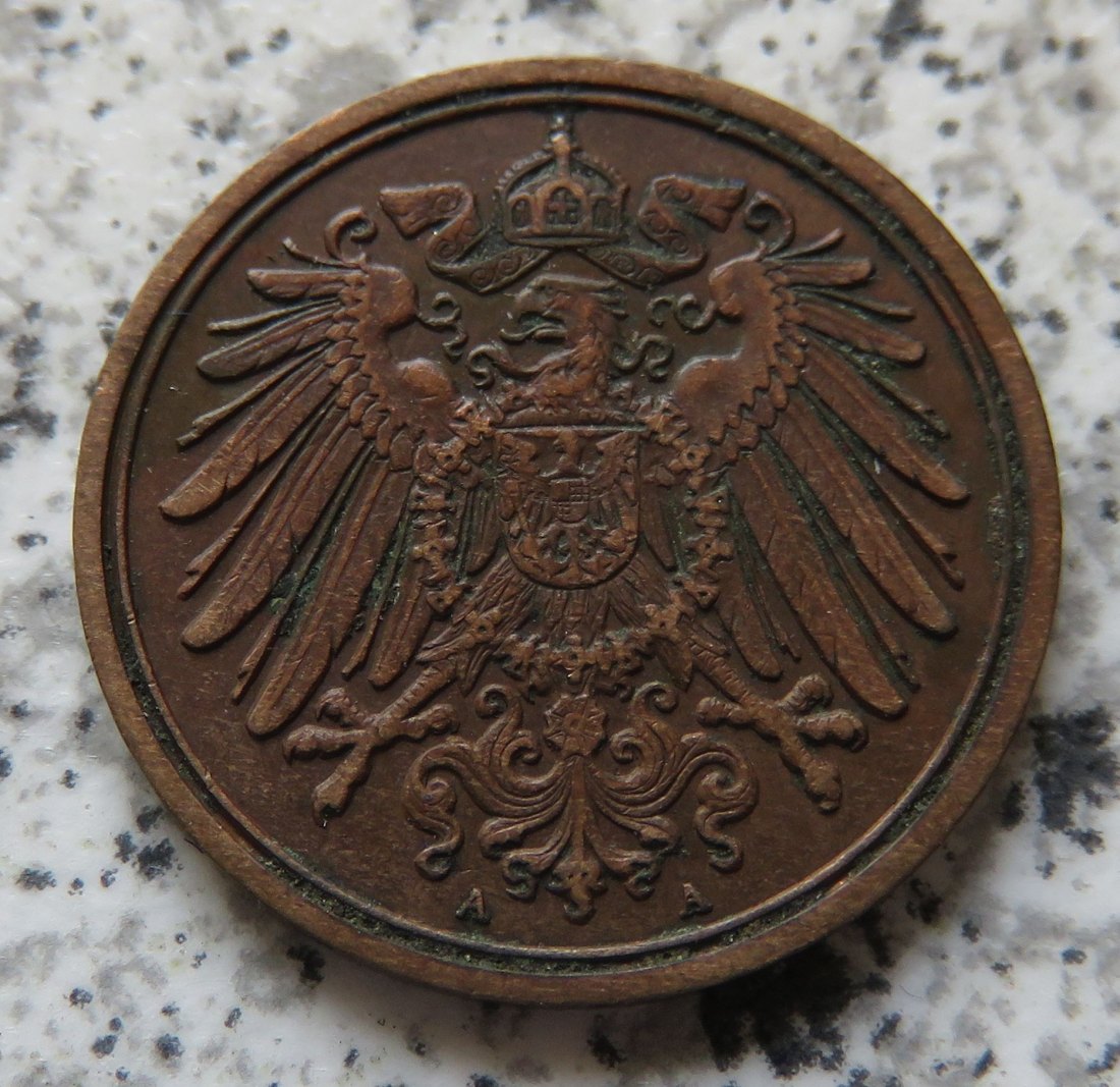  Kaiserreich 1 Pfennig 1890 A, besser   