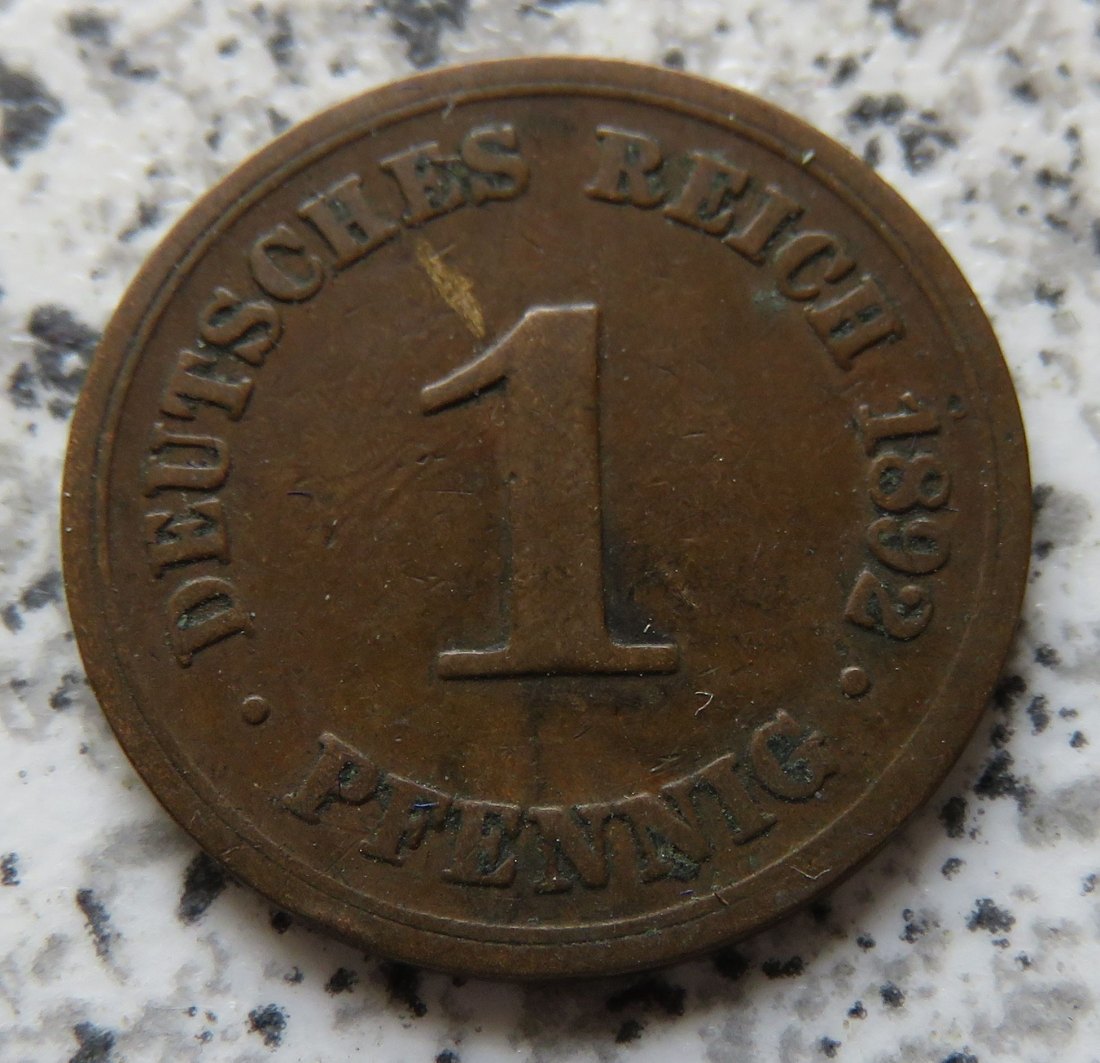  Kaiserreich 1 Pfennig 1892 A   