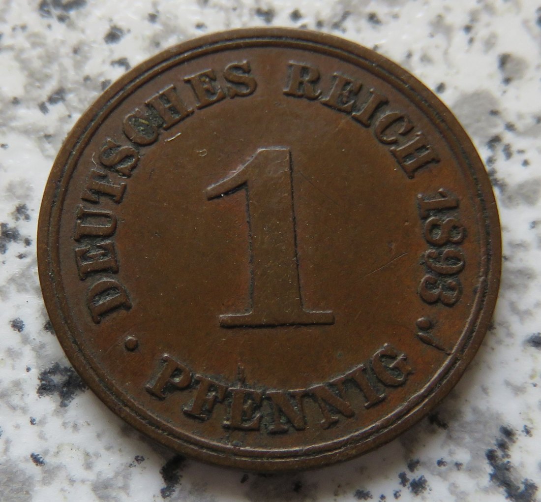  Kaiserreich 1 Pfennig 1893 F   