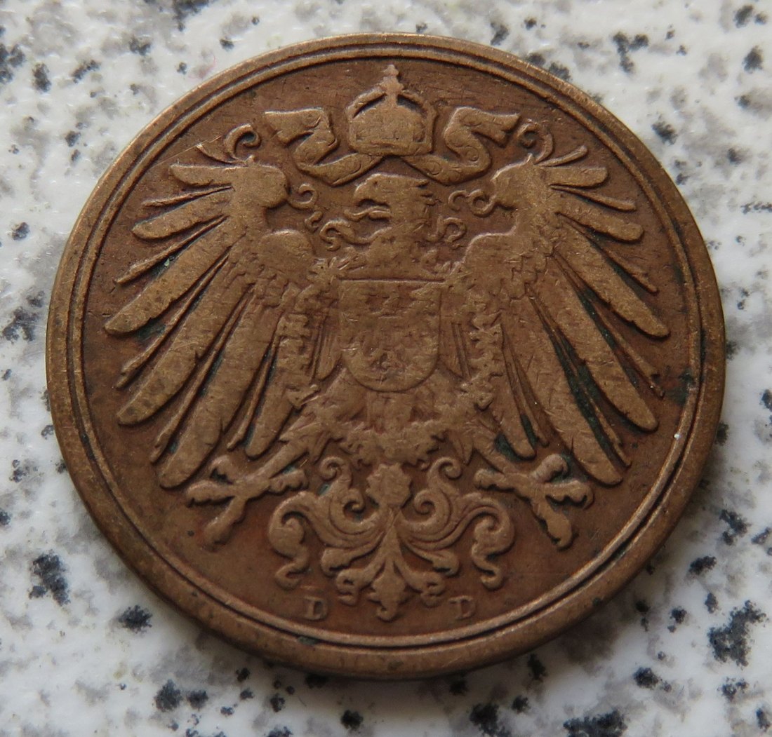  Kaiserreich 1 Pfennig 1896 D   