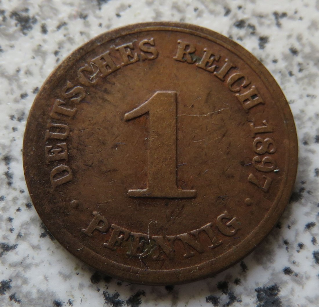  Kaiserreich 1 Pfennig 1897 D   