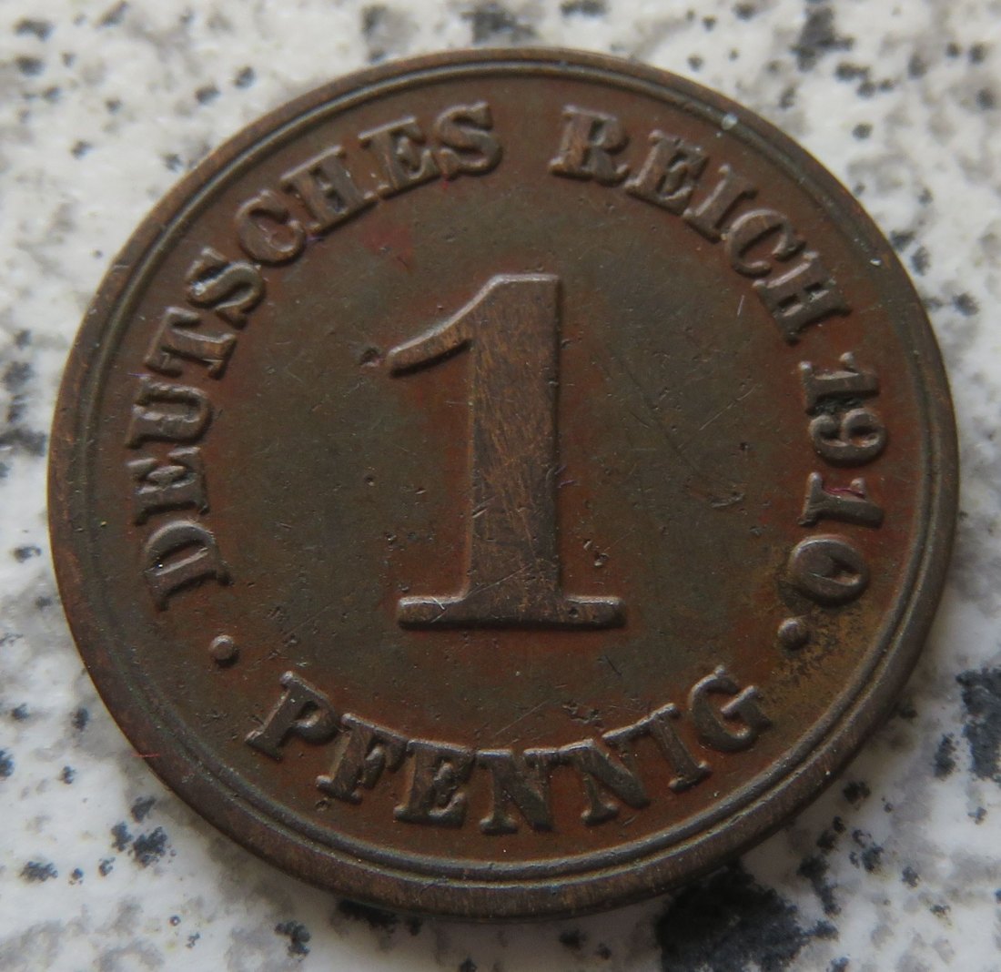  Kaiserreich 1 Pfennig 1910 F   