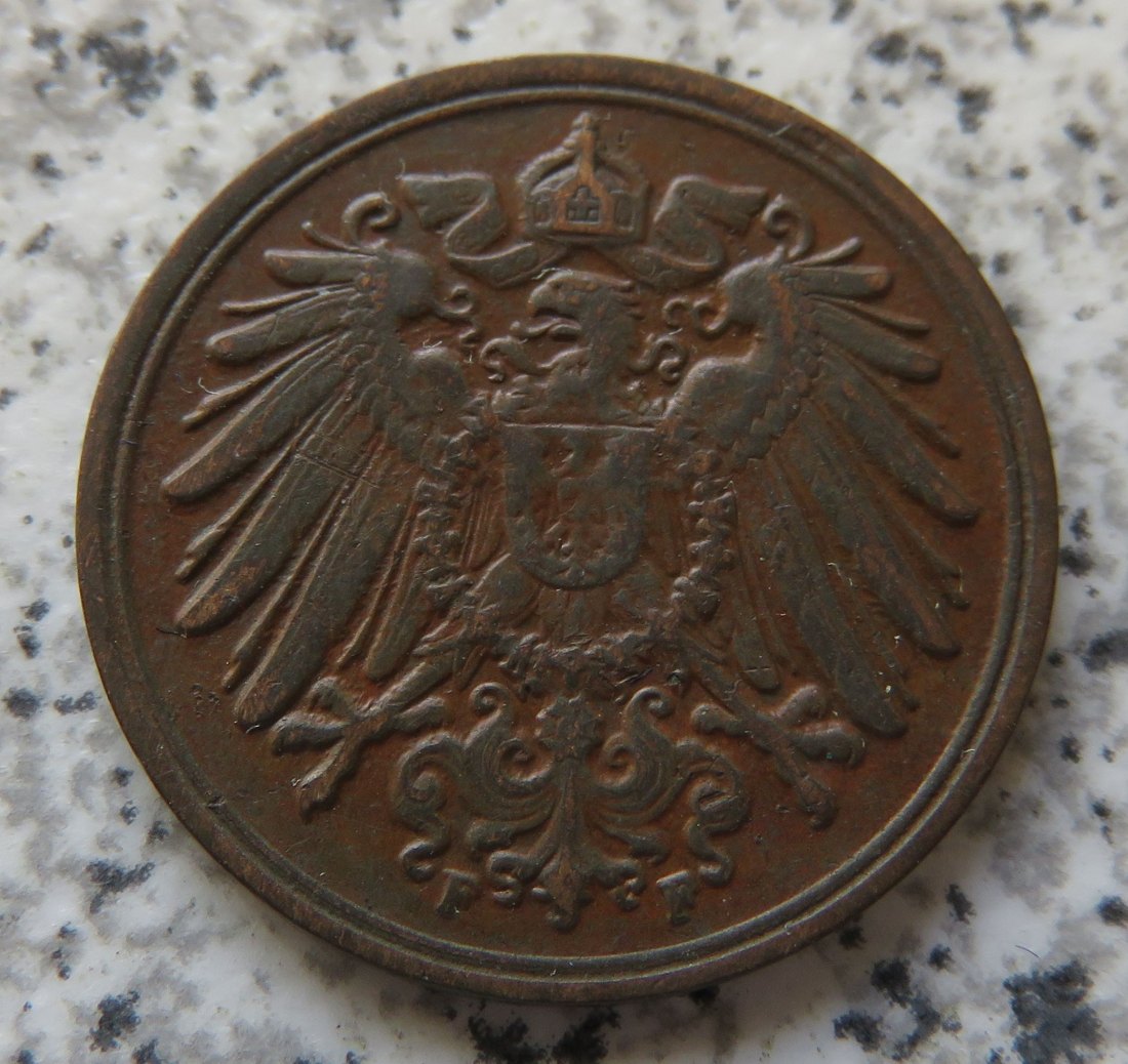  Kaiserreich 1 Pfennig 1910 F   