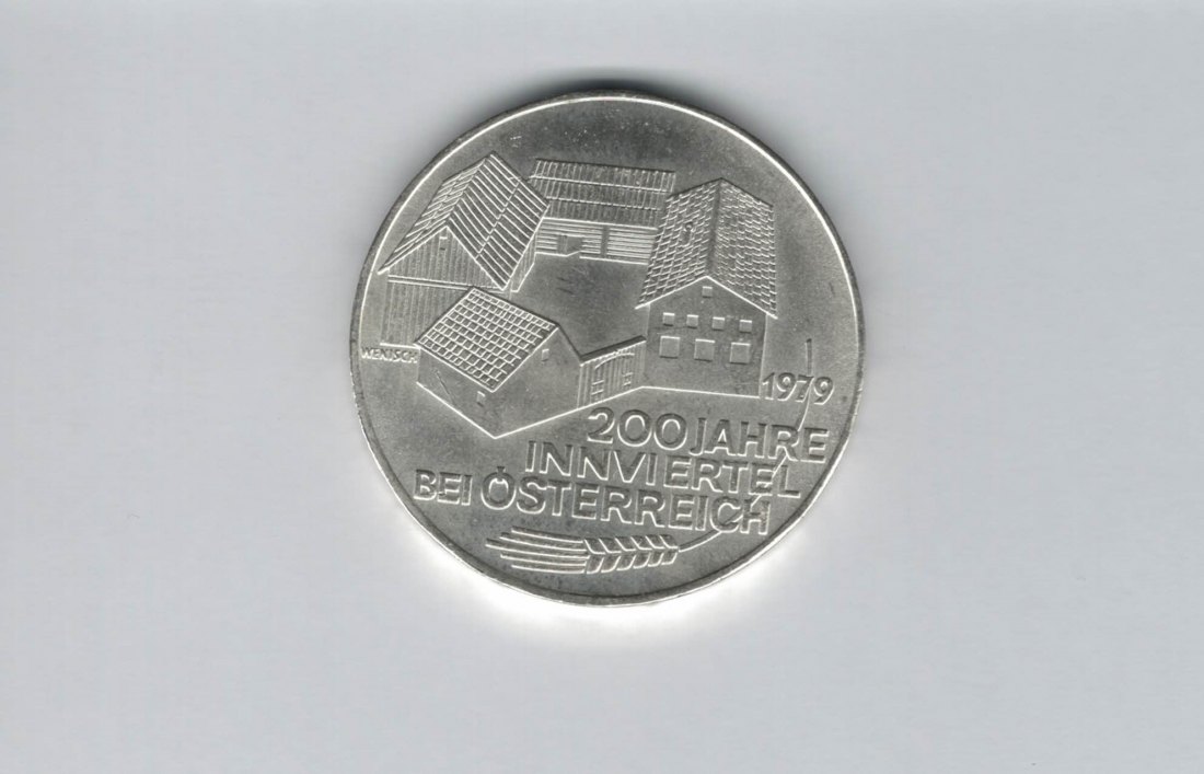  100 Schilling 1979 200 Jahre Innviertel bei Österreich Ag 15,36g fein Spittalgold9800 (01914/22   