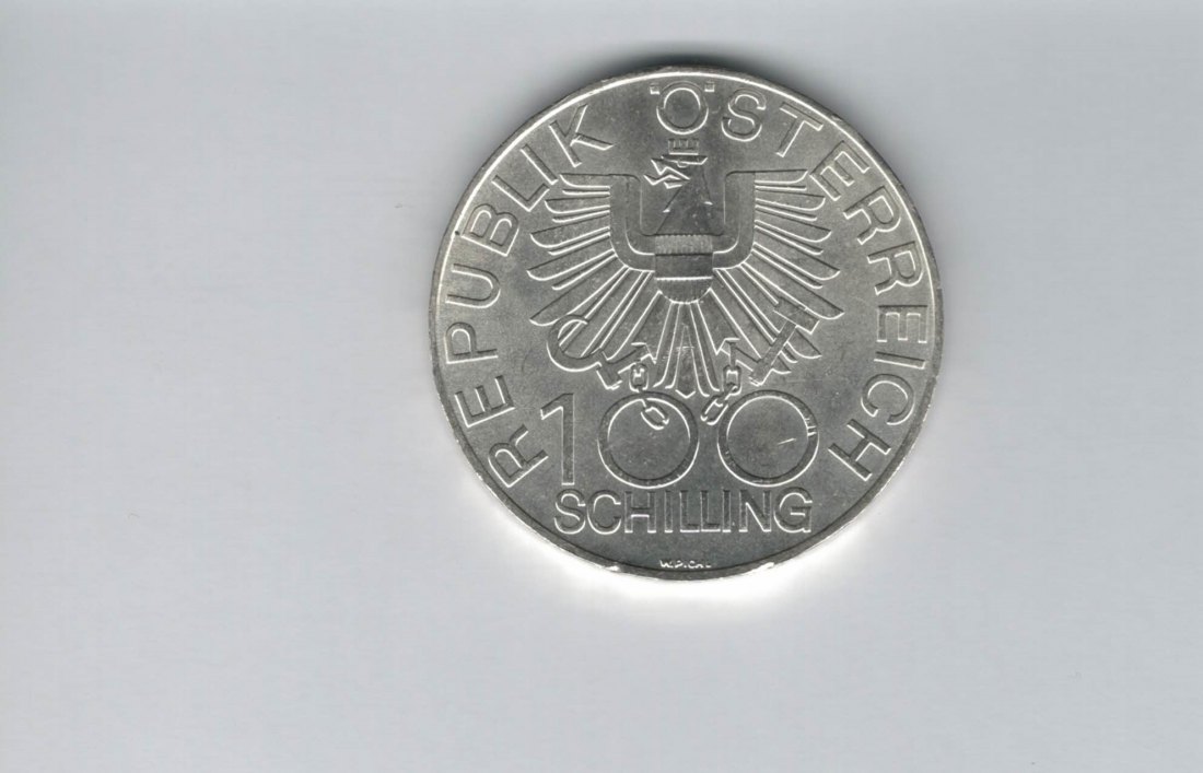  100 Schilling 1979 200 Jahre Innviertel bei Österreich Ag 15,36g fein Spittalgold9800 (01914/22   