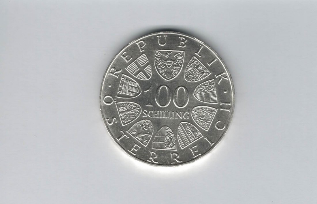  100 Schilling 1979 Internationales Zentrum Wien UnoCity Ag 15,36gÖsterreich Spittalgold9800 01914/23   
