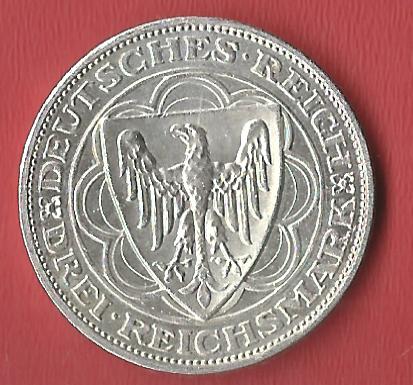  Weimar 3 Mark Bremerhaven 1927  Koblenzer Muenzen Studio Münzankauf Koblenz Frank Maurer AL573   