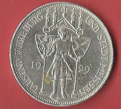  Weimar 3 Mark Meissen 1929 E  Koblenzer Muenzen Studio Münzankauf Koblenz Frank Maurer AL574   