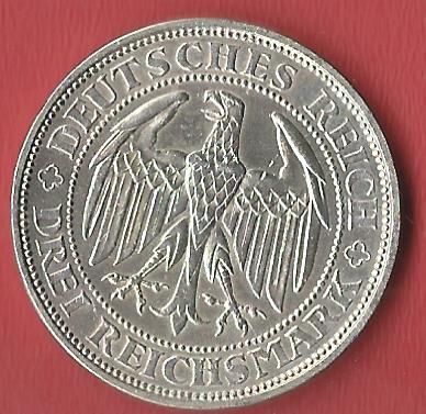  Weimar 3 Mark Meissen 1929 E  Koblenzer Muenzen Studio Münzankauf Koblenz Frank Maurer AL574   