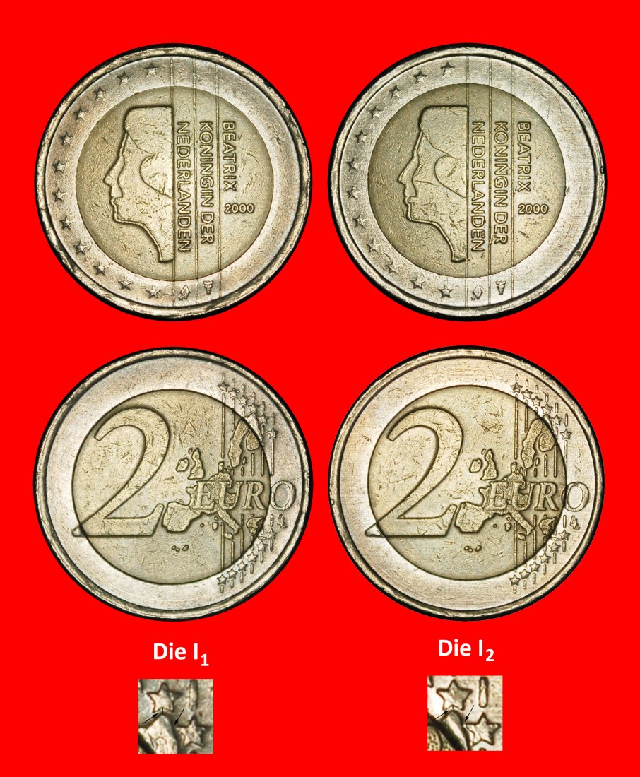  ⰆBEATRIX 1980-2013: NIEDERLANDE★2 EURO 2000★PHALLISCHE 1999-2006★2 ENTDECKUNG MÜNZE★OHNE VORBEHALT!   