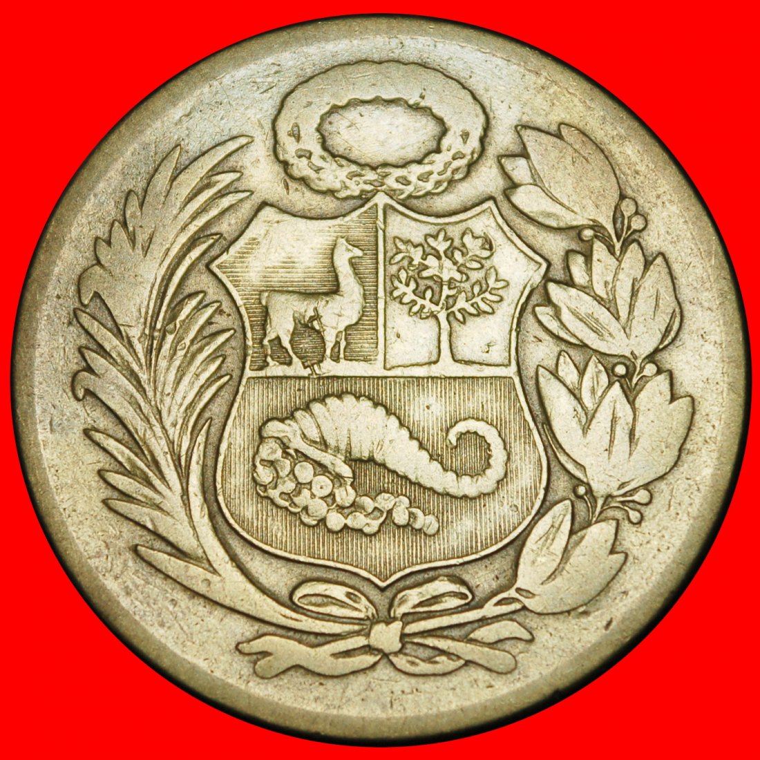  Ⰶ USA (1943-1965): PERU ★ 1 SOL DE ORO 1944 CORNUCOPIA!★LOW START★NO RESERVE   