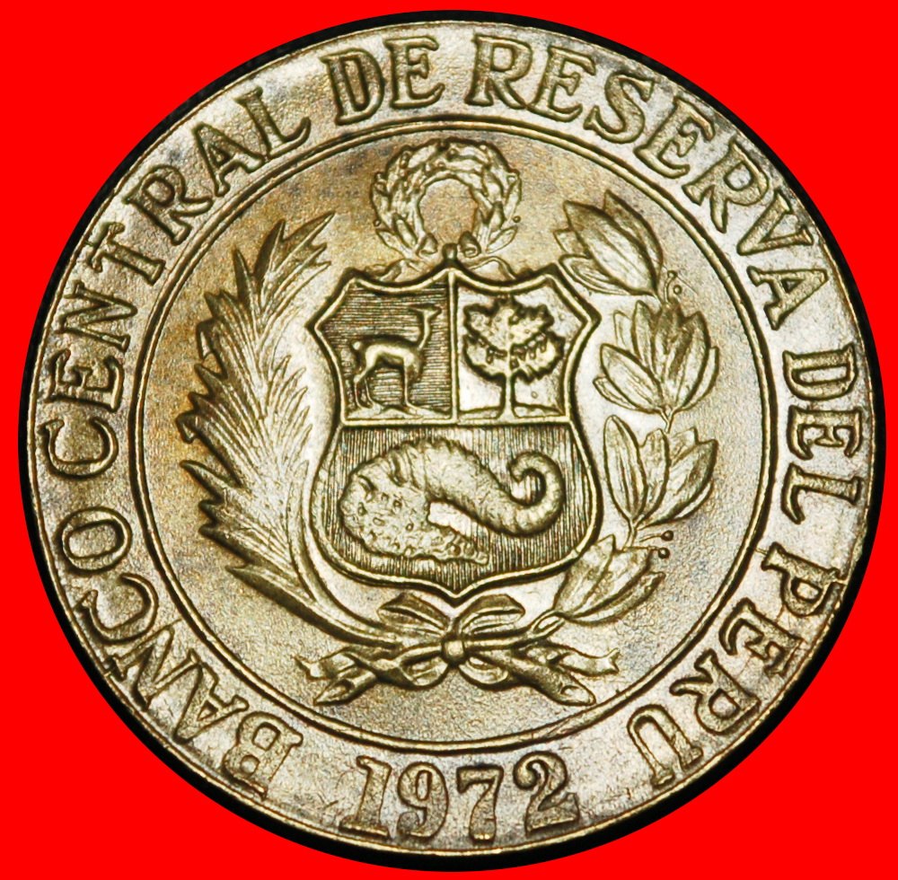  Ⰶ VICUGNA (1966-1975): PERU ★ 1/2 SOL DE ORO 1972! CORNUCOPIA! MINT LUSTRE! ★LOW START★NO RESERVE   