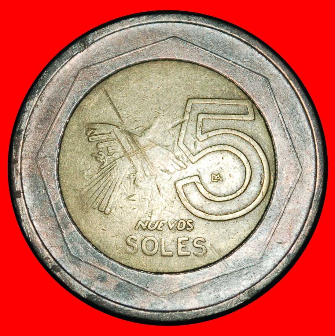  Ⰶ NAZCA CONDOR (1994-2025): PERU ★ 5 NEW SOLES 2006 DIES II B p! ERROR!★LOW START ★ NO RESERVE!   