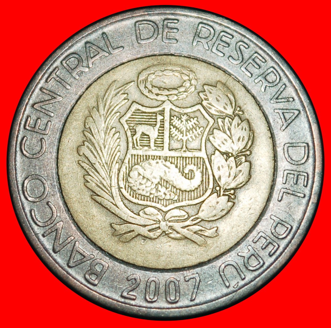  Ⰶ NAZCA CONDOR (1994-2025): PERU ★ 5 NEW SOLES 2007 DIES II B p! ERROR!★LOW START ★ NO RESERVE!   