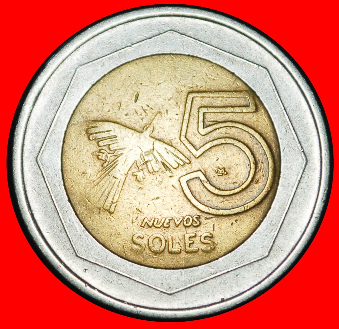  Ⰶ NAZCA CONDOR (1994-2025): PERU ★ 5 NEW SOLES 2009 DIES II B r!★LOW START ★ NO RESERVE!   