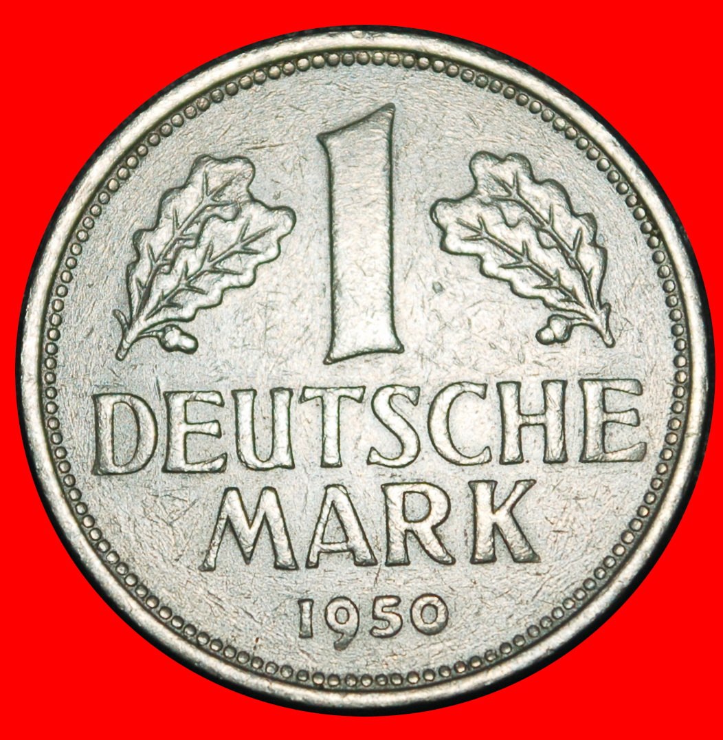  Ⰶ NOT COMMUNIST TYPE (1950-2001): GERMANY★ 1 MARK 1950F BADEN-WUERTTEMBERG!★LOW START ★ NO RESERVE!   