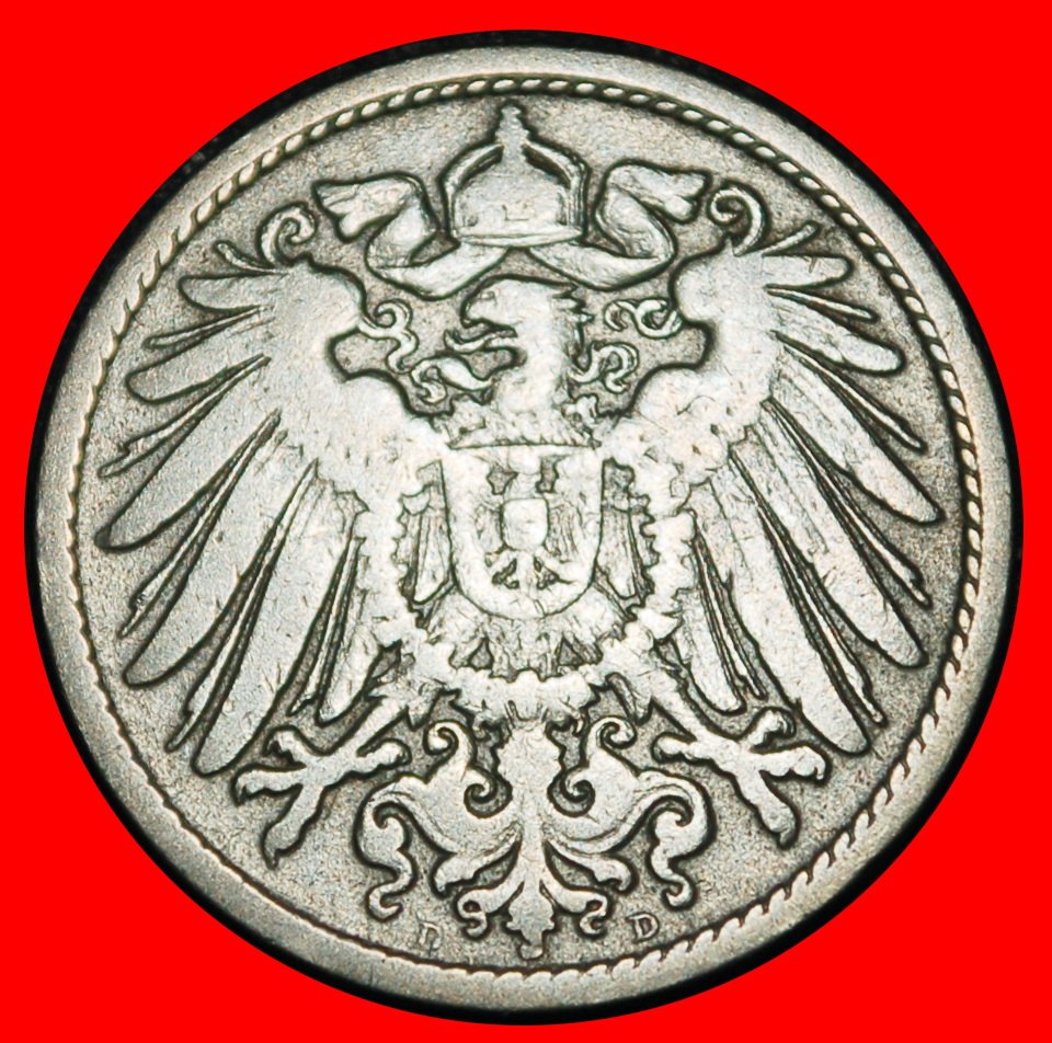  Ⰶ EAGLE (1890-1916): GERMANY★10 PFENNIGS 1896D BAVARIA! WILLIAM II 1888-1918★LOW START ★ NO RESERVE!   